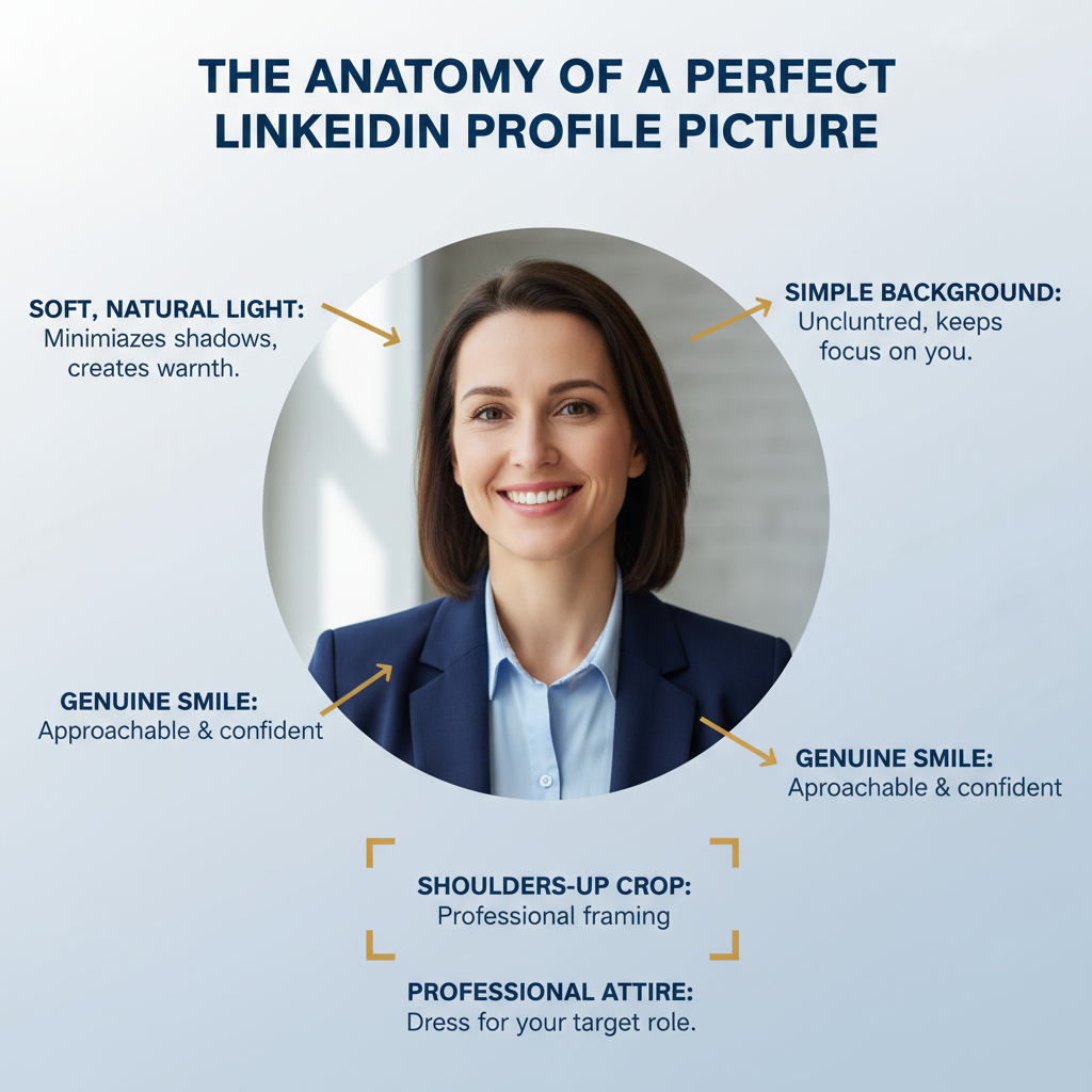 Anatomy of a perfect woman's LinkedIn profile picture